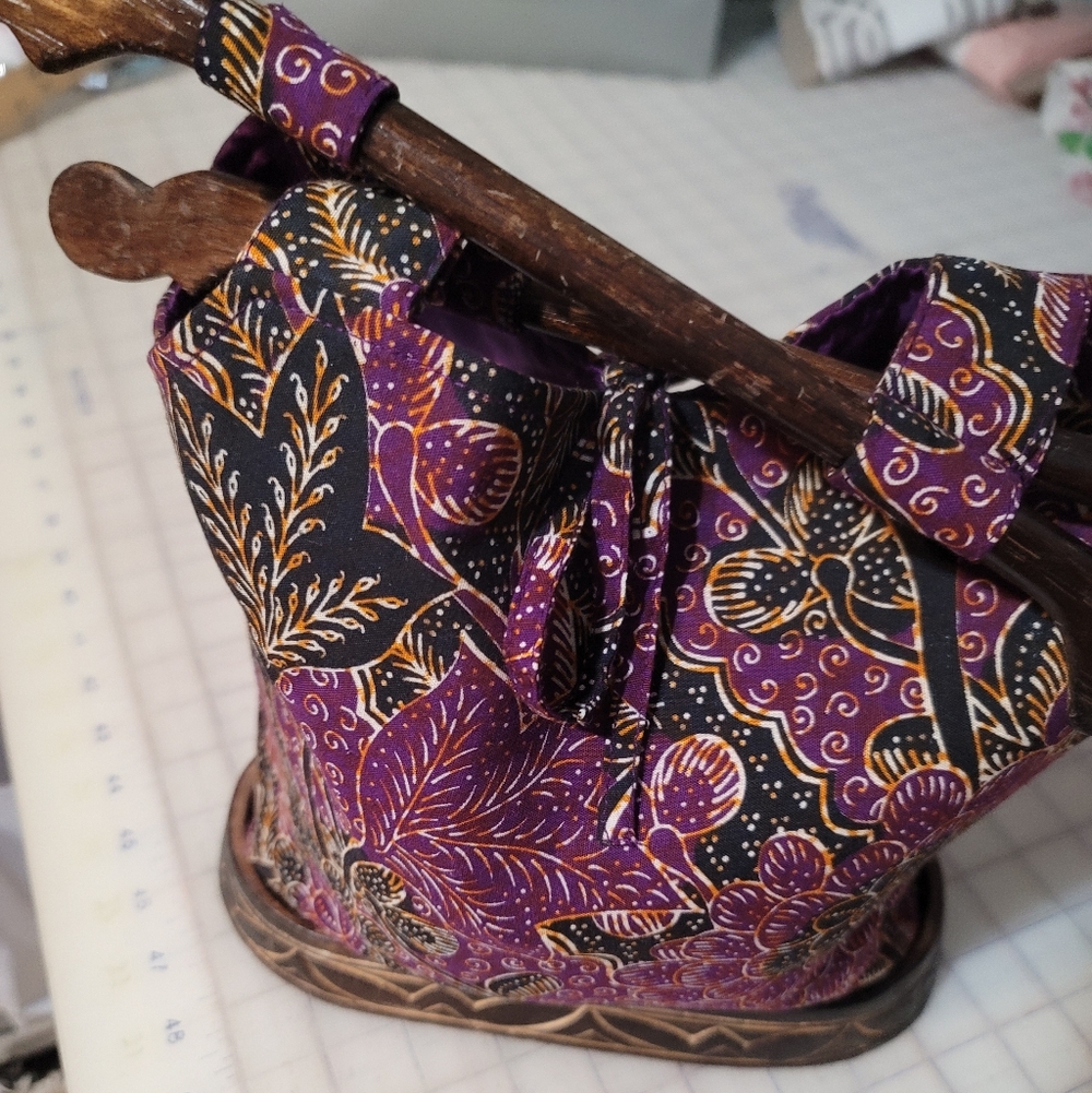 Purple and Black Patterned Tote Bag